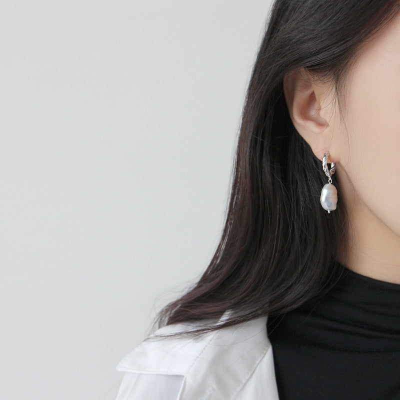 Irregular Shell Pearl Earrings