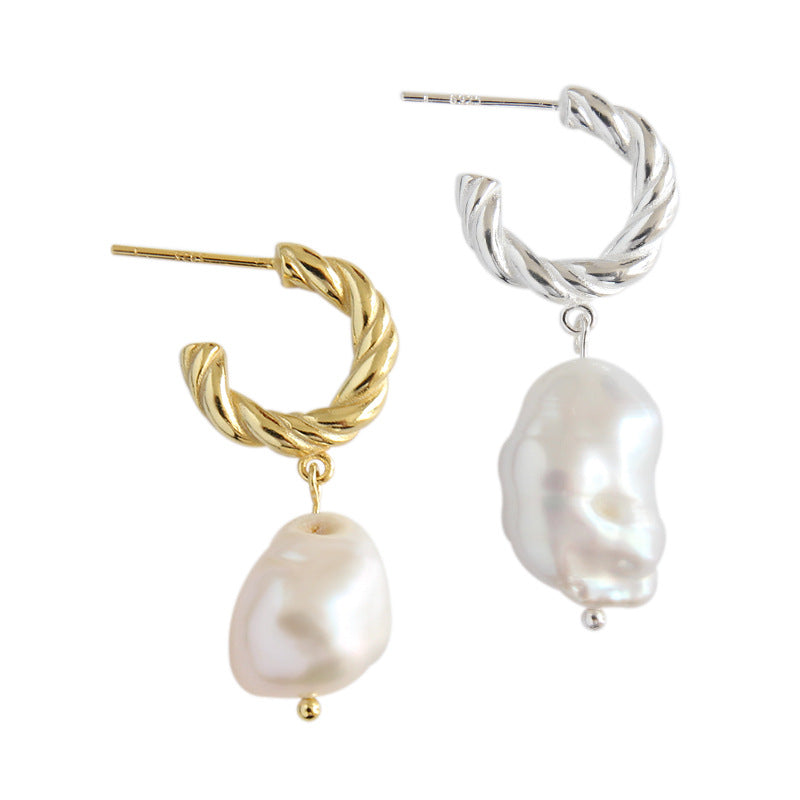 Irregular Shell Pearl Earrings
