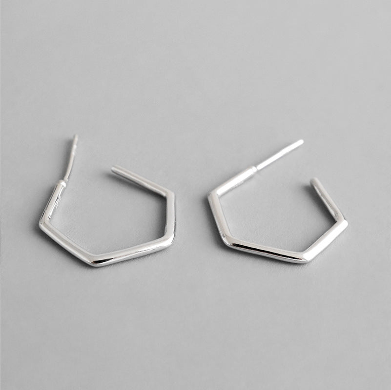 Hexagon Hoop Earrings