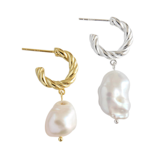 Irregular Shell Pearl  Earrings