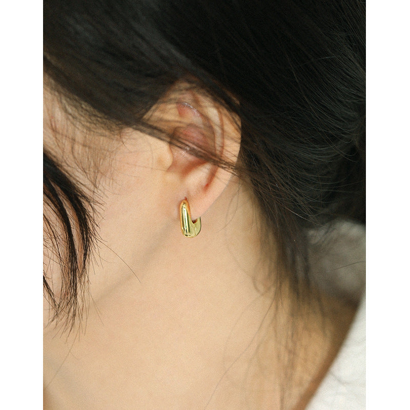 Mini Geometric Ellips Earrings