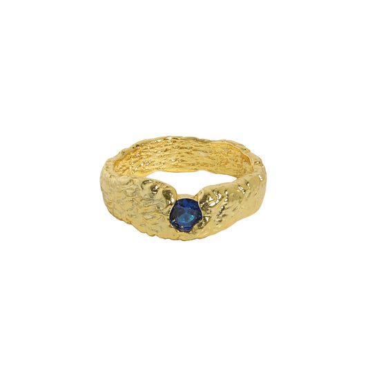 Blue CZ Irregualr Ring