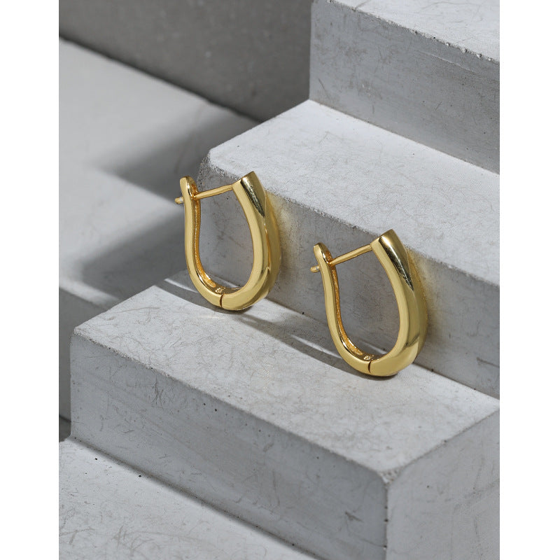 Geometry U Shape Hoop Earrings