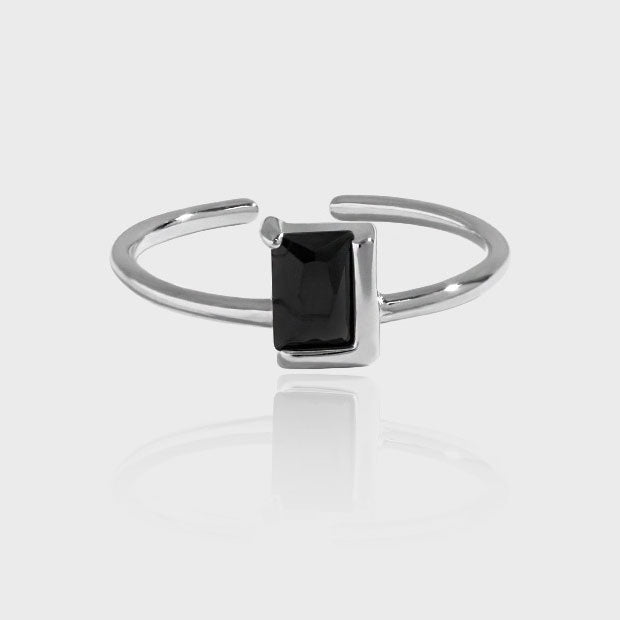 Black Baguette Ring