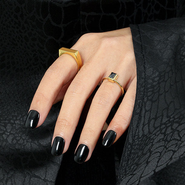 Black Baguette Ring