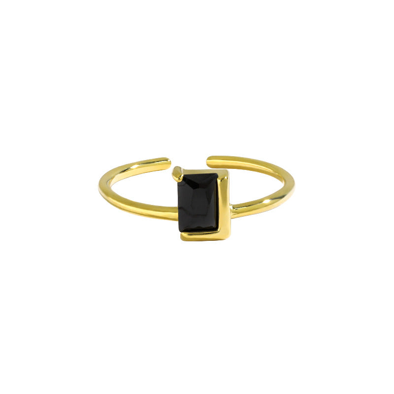 Black Baguette Ring